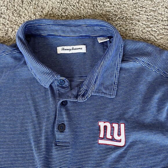 Tommy Bahama New York Giants NFL Polo Dress Shirt Men’s Size‎ 2XL Blue - Picture 2 of 6